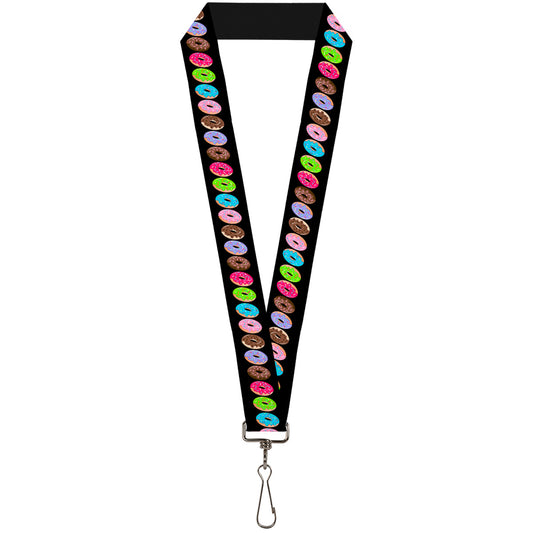 Lanyard - 1.0" - Sprinkle Donuts Black Multi Color