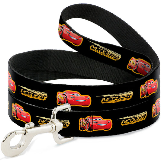 Dog Leash - Cars 3 LIGHTNING MCQUEEN Pose/Bolt Black/Yellows