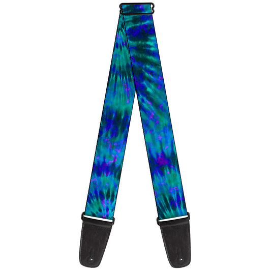 Guitar Strap - Tie Dye Green Blue Purple