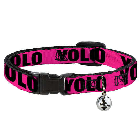 Cat Collar Breakaway - YOLO Pink Black