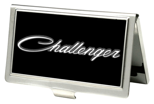 Business Card Holder - SMALL - CHALLENGER "3-D" Script FCG Black White Gray