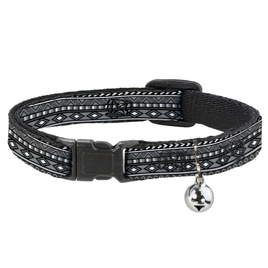Cat Collar Breakaway - Geometric5 Grays Black White
