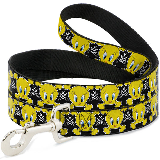 Dog Leash - Tweety Bird & Crossbones Black/White/Yellow