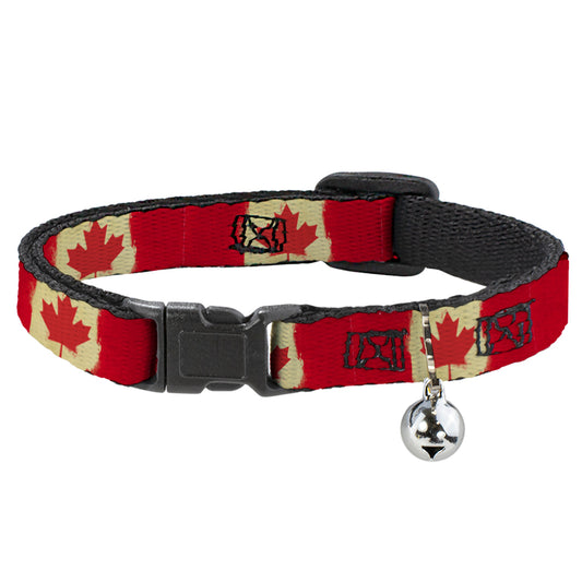 Cat Collar Breakaway - Canada Flag Painted