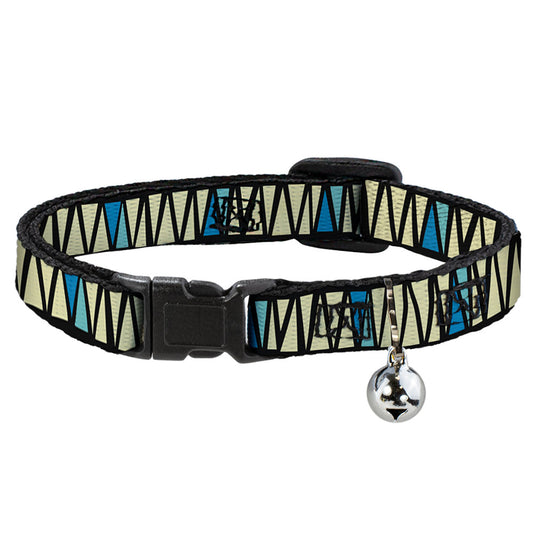 Cat Collar Breakaway - Zig Zag Doodle Black Cream Blues