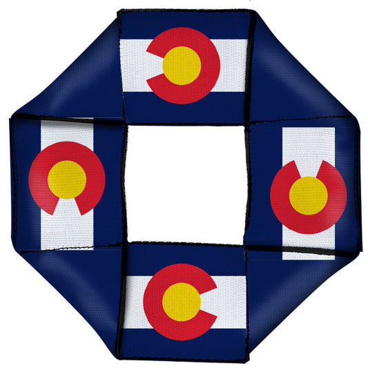 Dog Toy Squeaky Octagon Flyer - Colorado Flag Centered