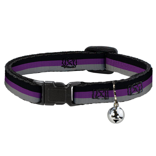 Cat Collar Breakaway - Stripes Black Purple Gray