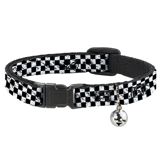 Cat Collar Breakaway - Checker Weathered Black White