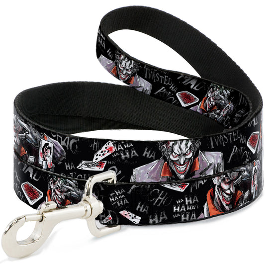 Dog Leash - Joker BRILLIANTLY TWISTED PSYCHO 2-Poses/Cards Black/Grays