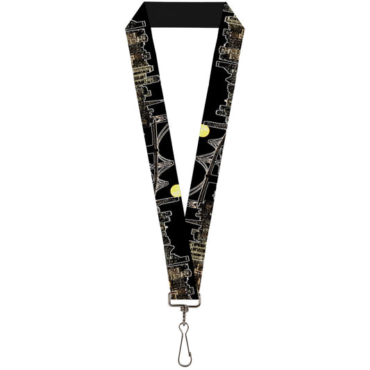 Lanyard - 1.0" - San Francisco w Moon Vivid Skyline Black