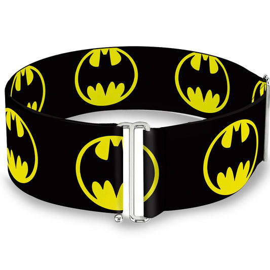 Cinch Waist Belt - Bat Signal-4 Black Yellow