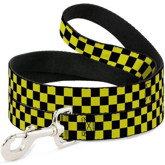 Dog Leash - Checker Black/Neon Yellow