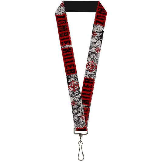 Lanyard - 1.0" - ZOMBIE KILLER w Stacked Zombies Sketch