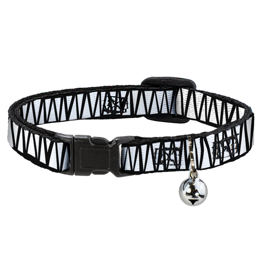 Cat Collar Breakaway - Zig Zag Doodle Black White