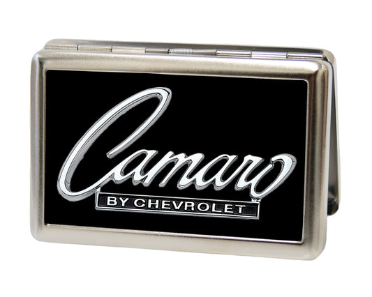 Business Card Holder - LARGE - 1969 CAMARO BY CHEVROLET Emblem FCG Black Silver