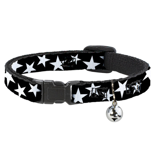Cat Collar Breakaway - Multi Stars Black White Black White Outline