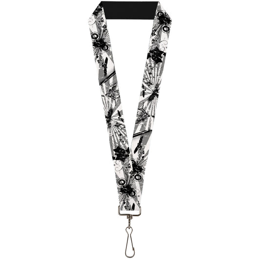 Lanyard - 1.0" - Rising Sun White Gray