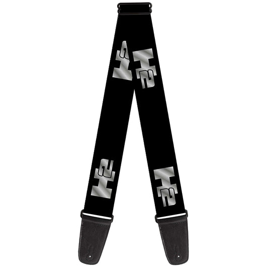 Guitar Strap - H2 Black Silver REPEAT Logo