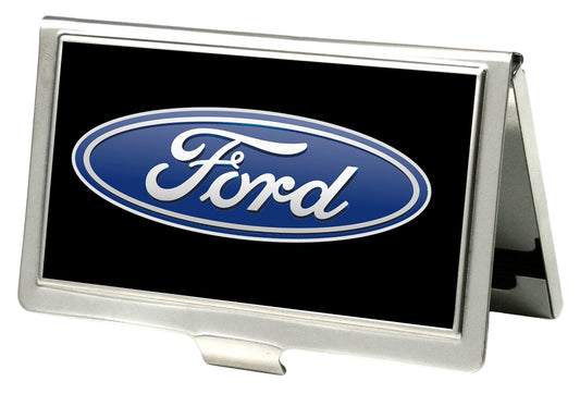 Business Card Holder - SMALL - Ford Oval Logo CENTERED FCG Black