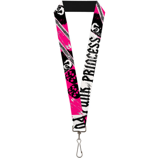 Lanyard - 1.0" - Punk Princess w Zippers & Skulls