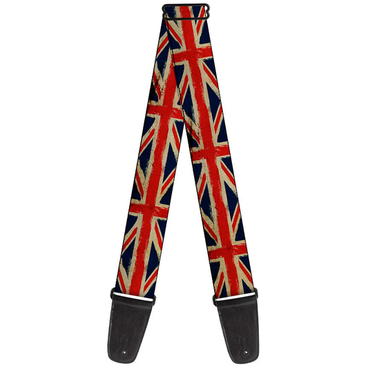 Guitar Strap - United Kingdom Flags Distressed Painting