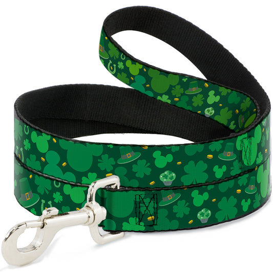 Dog Leash - St. Patrick's Day Mickey Collage Greens