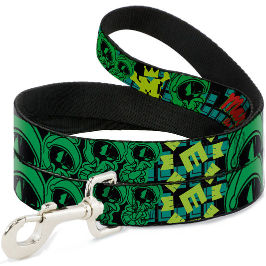 Dog Leash - MARVIN THE MARTIAN w/Poses Black/Turquoise