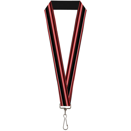 Lanyard - 1.0" - Stripes Red Black White