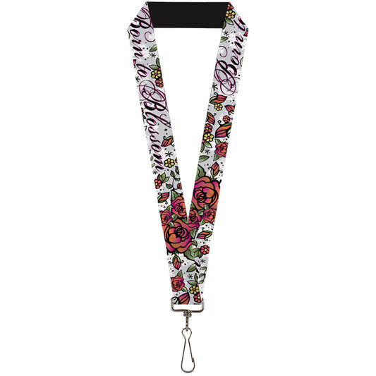 Lanyard - 1.0" - Born to Blossom White