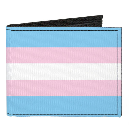 Canvas Bi-Fold Wallet - Flag Transgender Baby Blue Baby Pink White