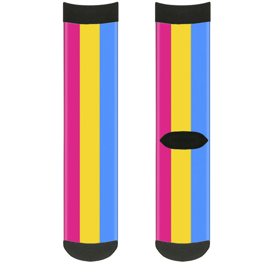 Sock Pair - Polyester - Flag Pansexual Pink Yellow Blue - CREW