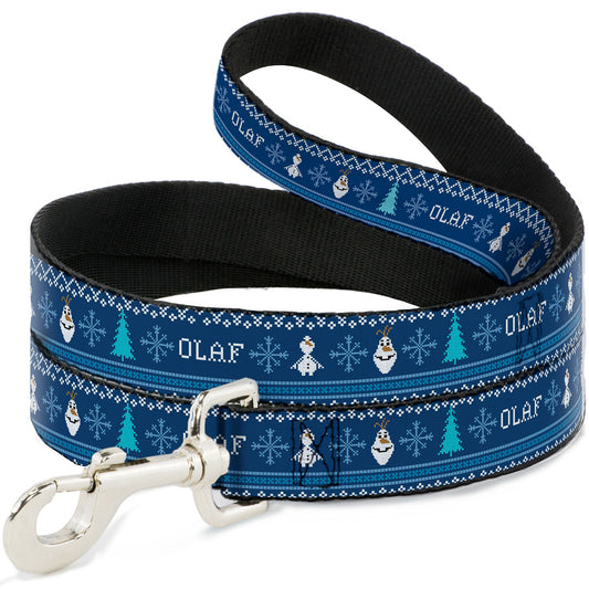 Dog Leash - Olaf/Snowflakes Stitch Blues/White