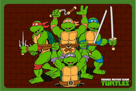 Placemat - Classic Teenage Mutant Ninja Turtles Group Pose Brick Wall