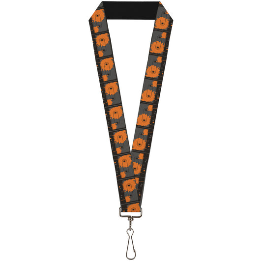 Lanyard - 1.0" - Cassette Splatter Gray Orange