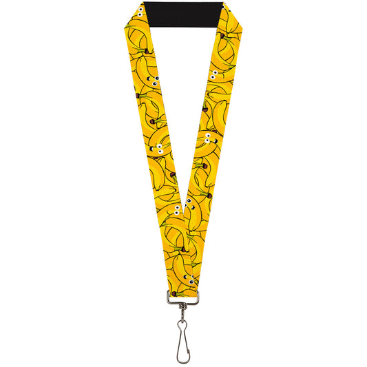 Lanyard - 1.0" - Bananas Stacked Cartoon Yellows