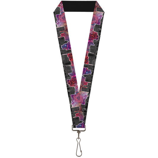 Lanyard - 1.0" - Portland Vivid Skyline Cosmic Roses