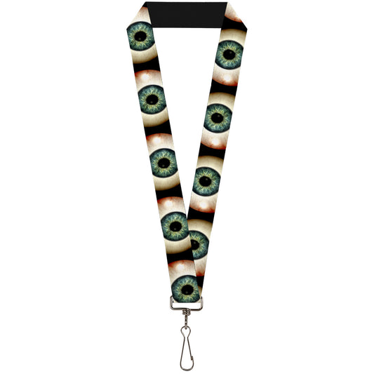 Lanyard - 1.0" - Vivid Blue Eyeball Black