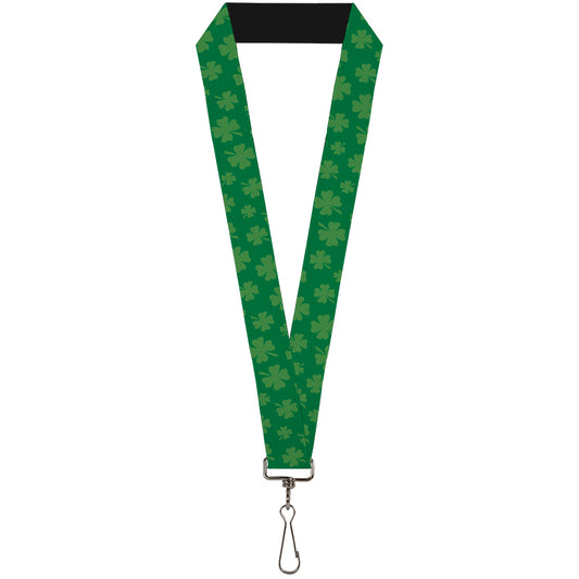 Lanyard - 1.0" - St. Pat's Clovers Scattered3 Greens