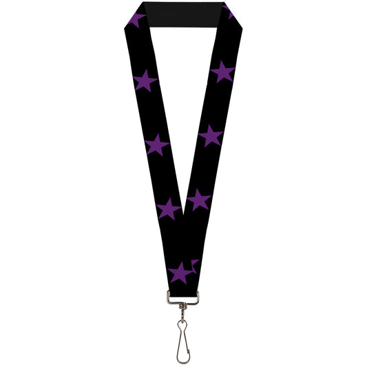 Lanyard - 1.0" - Star Black Purple