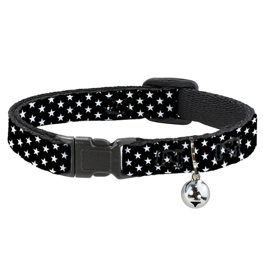 Cat Collar Breakaway - Mini Stars3 Black White