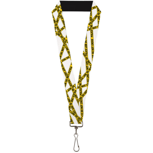 Lanyard - 1.0" - Police Line White Yellow