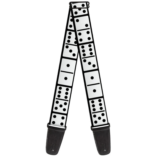 Guitar Strap - Dominos Black White Black
