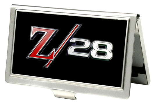 Business Card Holder - SMALL - 1969 Camaro Z 28 Emblem FCG Black Silvers Red