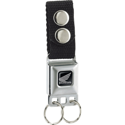Keychain - HONDA Motorcycle Logo Black Silver - Black