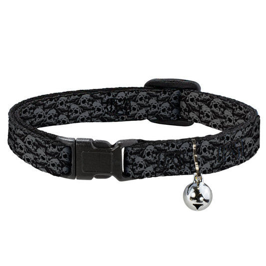 Cat Collar Breakaway - Skull Yard Black Gray