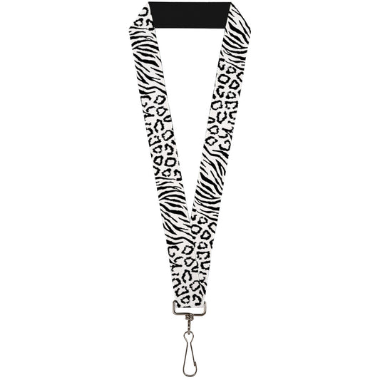 Lanyard - 1.0" - Cheebra White Black