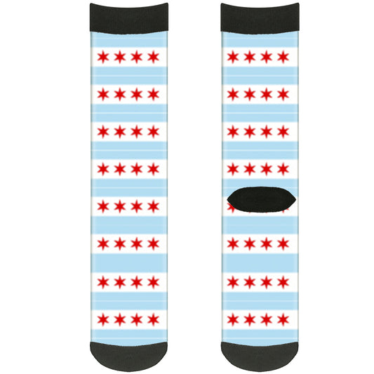 Sock Pair - Polyester - Chicago Flags Black - CREW