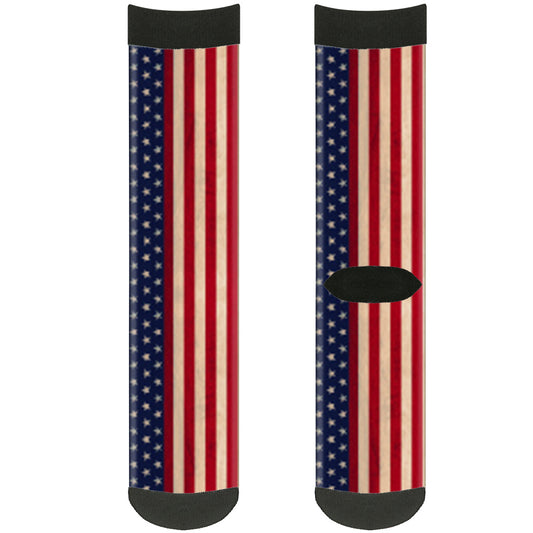 Sock Pair - Polyester - American Flag Stripe - CREW