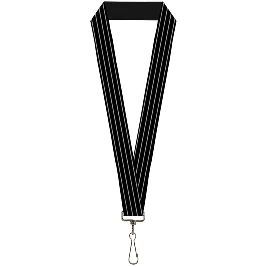 Lanyard - 1.0" - Pinstripes Black Gray