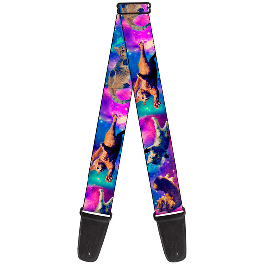 Guitar Strap - Cats in Space Pinks Blues